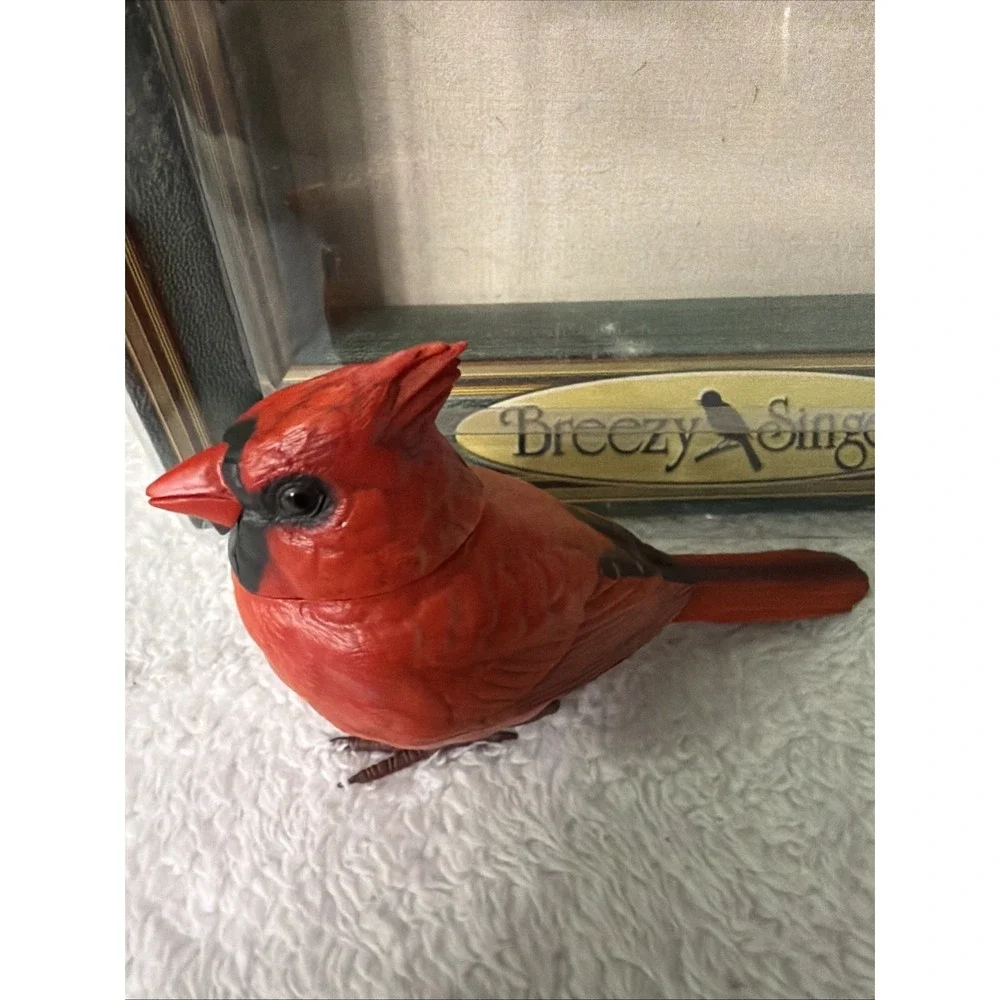 Breezy Singers Northern Cardinal Bird Realistic Head Beak Tail Movements Tested